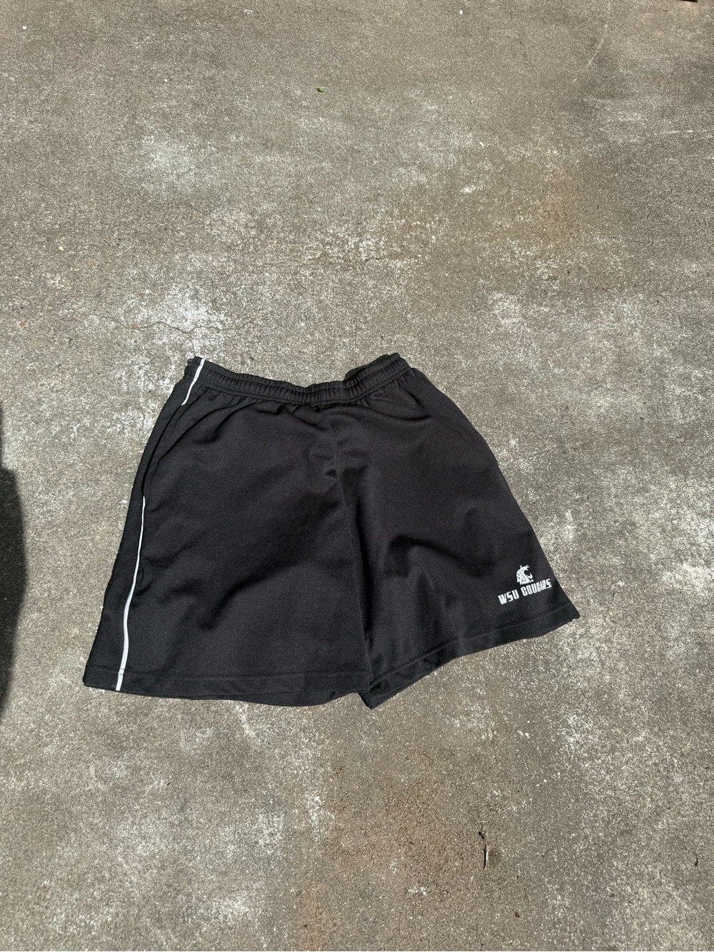 WSU Cougars Black Athletic Shorts with White Trim
